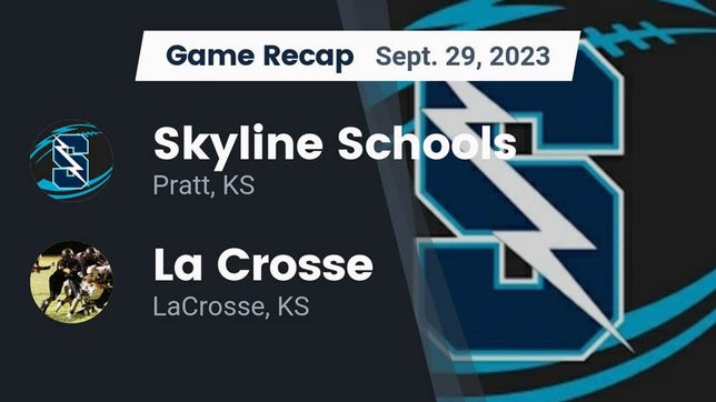 Watch this highlight video of the Skyline (Pratt, KS) football team in its game Recap: Skyline Schools vs. La Crosse  2023 on Sep 29, 2023