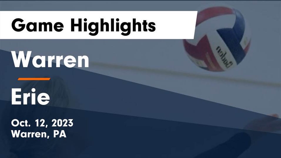 Warren Roca Erie Warren vs Erie | Volleyball | 10/12/2023