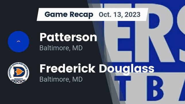 Watch this highlight video of the Patterson (Baltimore, MD) football team in its game Recap: Patterson  vs. Frederick Douglass  2023 on Oct 13, 2023
