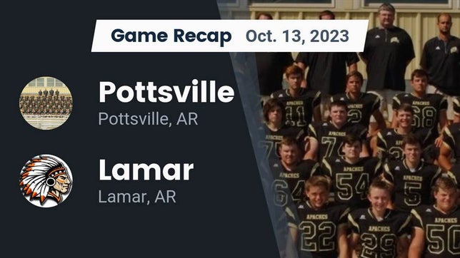 Watch this highlight video of the Pottsville (AR) football team in its game Recap: Pottsville  vs. Lamar  2023 on Oct 13, 2023