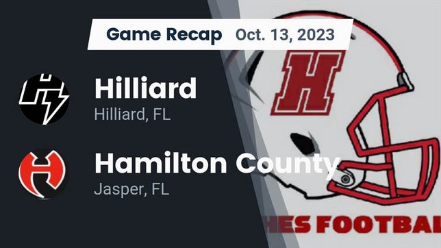 Watch this highlight video of the Hilliard (FL) football team in its game Recap: Hilliard  vs. Hamilton County  2023 on Oct 13, 2023