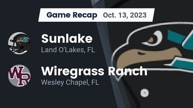 Watch this highlight video of the Sunlake (Land O' Lakes, FL) football team in its game Recap: Sunlake  vs. Wiregrass Ranch  2023 on Oct 13, 2023