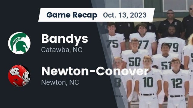 Watch this highlight video of the Bandys (Catawba, NC) football team in its game Recap: Bandys  vs. Newton-Conover  2023 on Oct 13, 2023