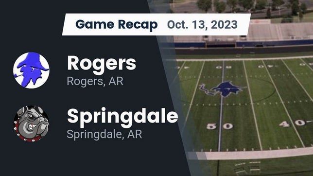 Watch this highlight video of the Rogers (AR) football team in its game Recap: Rogers  vs. Springdale  2023 on Oct 13, 2023
