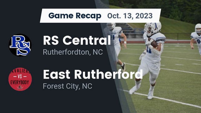 Watch this highlight video of the R-S Central (Rutherfordton, NC) football team in its game Recap: RS Central  vs. East Rutherford  2023 on Oct 13, 2023