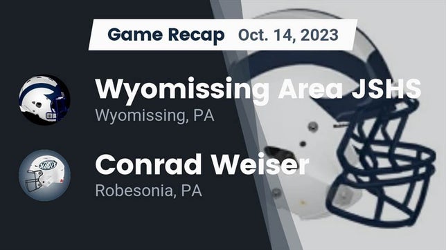 Watch this highlight video of the Wyomissing (PA) football team in its game Recap: Wyomissing Area JSHS vs. Conrad Weiser  2023 on Oct 14, 2023