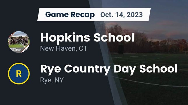 Watch this highlight video of the Hopkins (New Haven, CT) football team in its game Recap: Hopkins School vs. Rye Country Day School 2023 on Oct 14, 2023