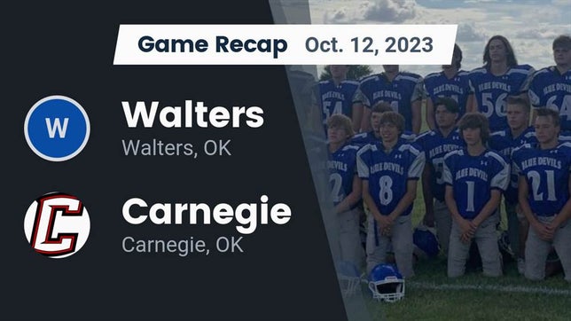 Watch this highlight video of the Walters (OK) football team in its game Recap: Walters  vs. Carnegie  2023 on Oct 13, 2023