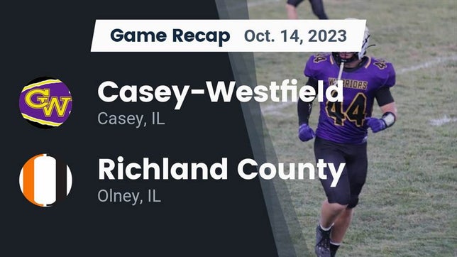 Watch this highlight video of the Casey-Westfield (Casey, IL) football team in its game Recap: Casey-Westfield  vs. Richland County  2023 on Oct 14, 2023