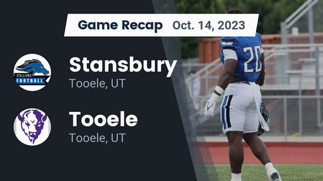 Watch this highlight video of the Stansbury (Stansbury Park, UT) football team in its game Recap: Stansbury  vs. Tooele  2023 on Oct 13, 2023