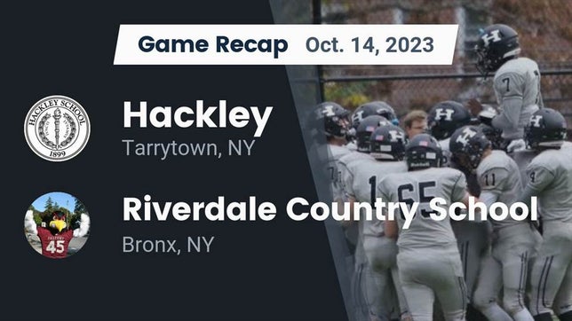 Watch this highlight video of the Hackley (Tarrytown, NY) football team in its game Recap: Hackley  vs. Riverdale Country School 2023 on Oct 14, 2023