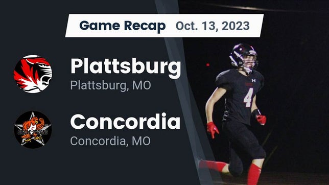 Watch this highlight video of the Plattsburg (MO) football team in its game Recap: Plattsburg  vs. Concordia  2023 on Oct 13, 2023