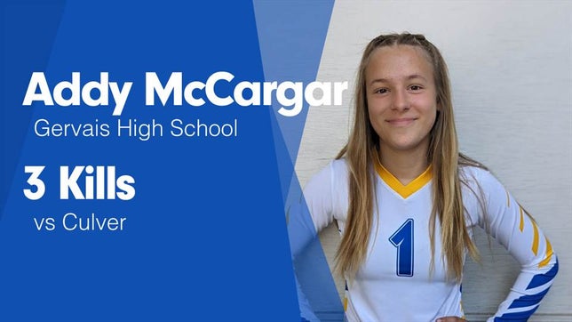 Watch this highlight video of Addy Mccargar