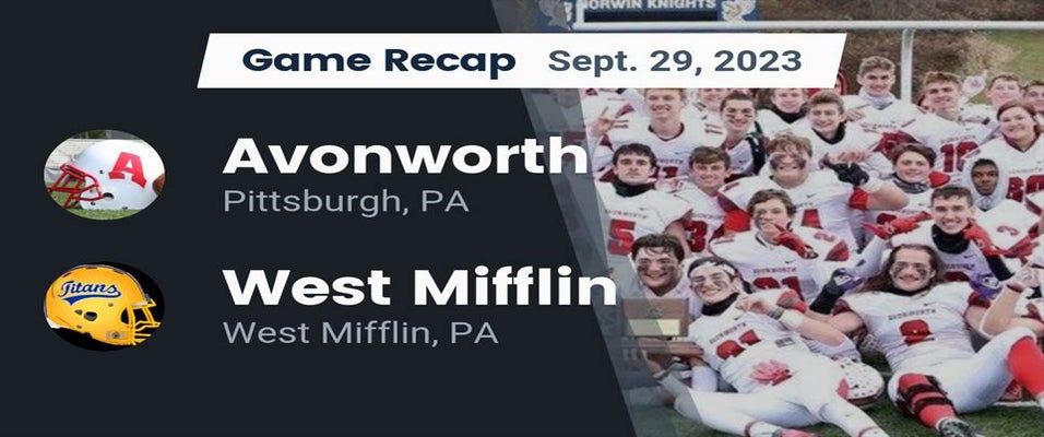West Mifflin vs Avonworth Football 9/29/2023