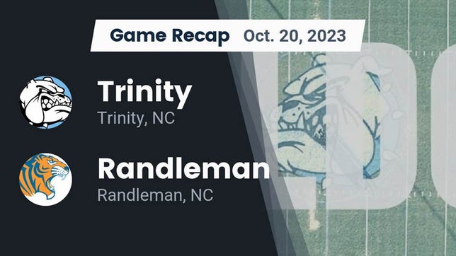Watch this highlight video of the Trinity (NC) football team in its game Recap: Trinity  vs. Randleman  2023 on Oct 19, 2023