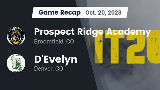 Watch this highlight video of the Prospect Ridge Academy (Broomfield, CO) football team in its game Recap: Prospect Ridge Academy vs. D'Evelyn  2023 on Oct 19, 2023