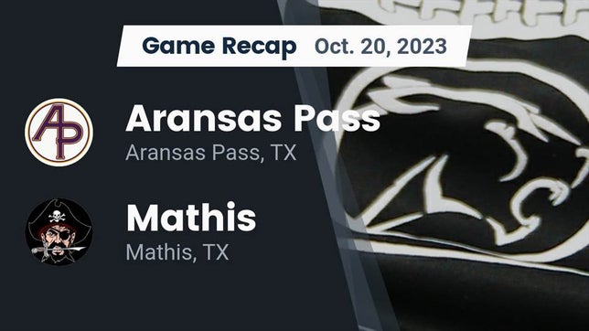 Watch this highlight video of the Aransas Pass (TX) football team in its game Recap: Aransas Pass  vs. Mathis  2023 on Oct 20, 2023