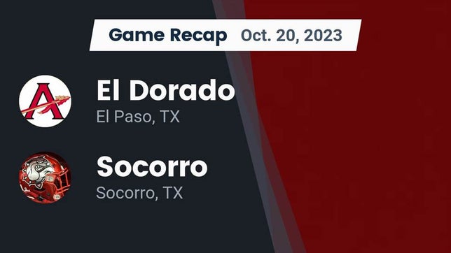 Watch this highlight video of the El Dorado (El Paso, TX) football team in its game Recap: El Dorado  vs. Socorro  2023 on Oct 20, 2023