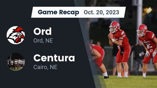 Watch this highlight video of the Ord (NE) football team in its game Recap: Ord  vs. Centura  2023 on Oct 20, 2023