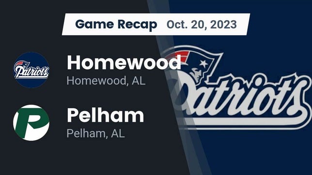 Watch this highlight video of the Homewood (AL) football team in its game Recap: Homewood  vs. Pelham  2023 on Oct 20, 2023