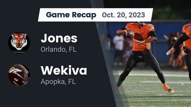 Watch this highlight video of the Jones (Orlando, FL) football team in its game Recap: Jones  vs. Wekiva  2023 on Oct 20, 2023