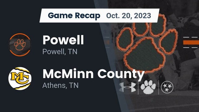 Watch this highlight video of the Powell (TN) football team in its game Recap: Powell  vs. McMinn County  2023 on Oct 20, 2023