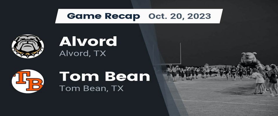 Alvord vs Tom Bean Football 10/20/2023