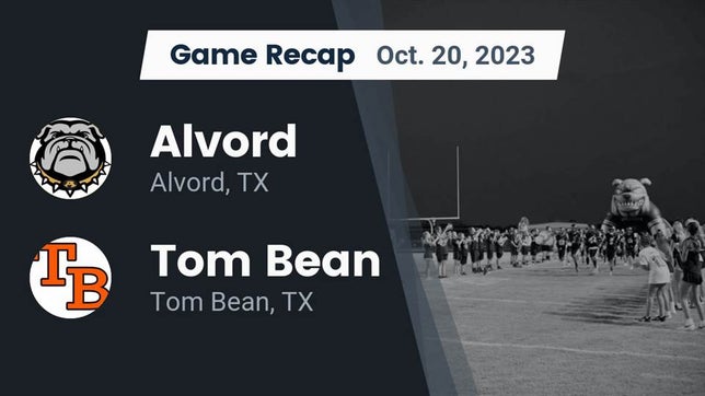 Watch this highlight video of the Alvord (TX) football team in its game Recap: Alvord  vs. Tom Bean  2023 on Oct 20, 2023