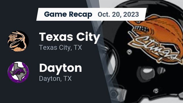 Watch this highlight video of the Texas City (TX) football team in its game Recap: Texas City  vs. Dayton  2023 on Oct 20, 2023