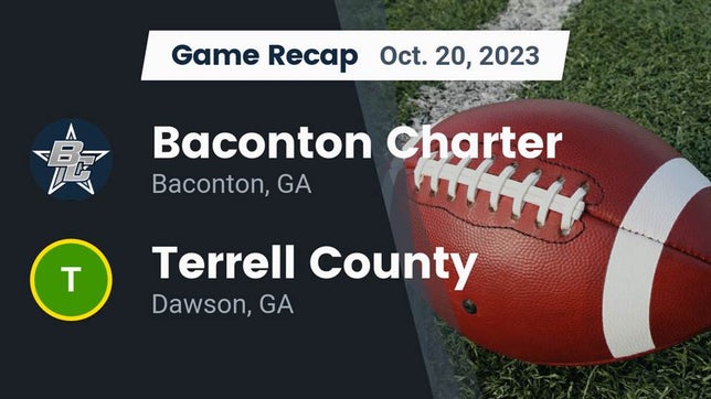 Watch this highlight video of the Baconton Charter (Baconton, GA) football team in its game Recap: Baconton Charter  vs. Terrell County  2023 on Oct 20, 2023