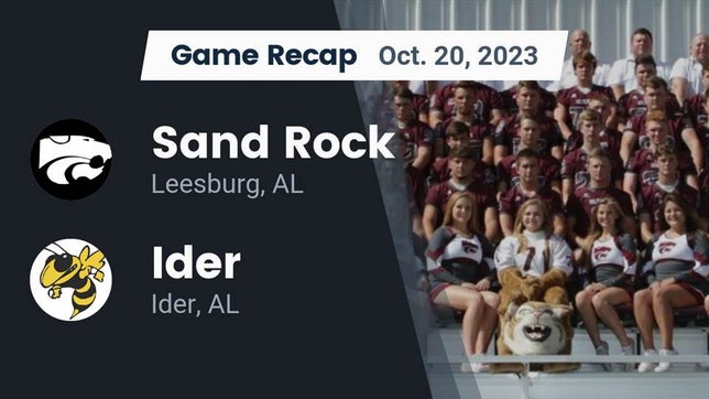 Watch this highlight video of the Sand Rock (Leesburg, AL) football team in its game Recap: Sand Rock  vs. Ider  2023 on Oct 20, 2023