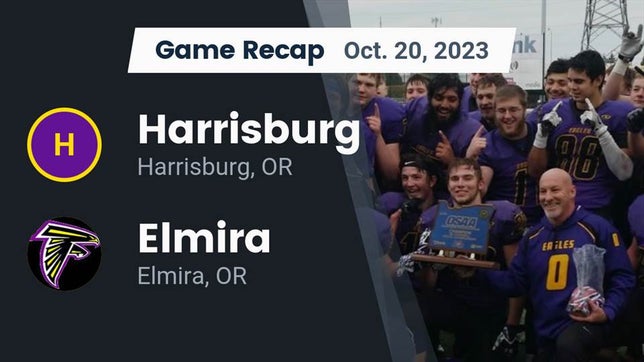 Watch this highlight video of the Harrisburg (OR) football team in its game Recap: Harrisburg  vs. Elmira  2023 on Oct 20, 2023
