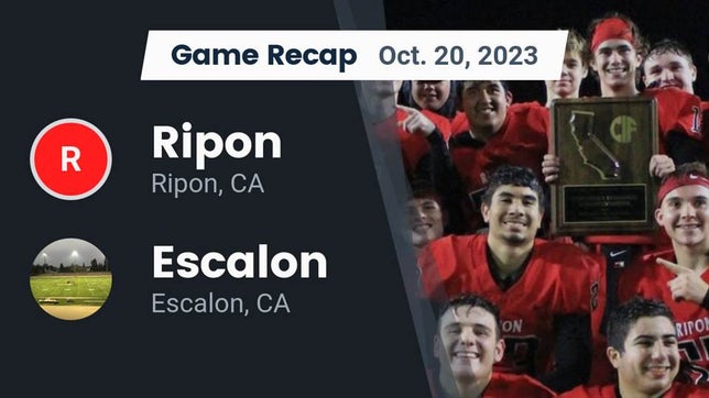 Watch this highlight video of the Ripon (CA) football team in its game Recap: Ripon  vs. Escalon  2023 on Oct 20, 2023