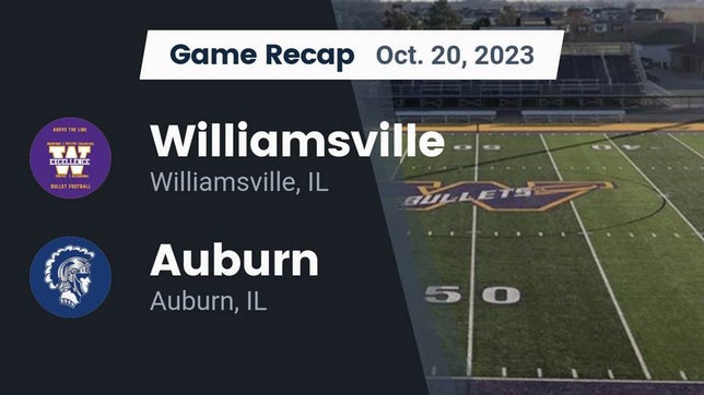 Watch this highlight video of the Williamsville (IL) football team in its game Recap: Williamsville  vs. Auburn  2023 on Oct 20, 2023