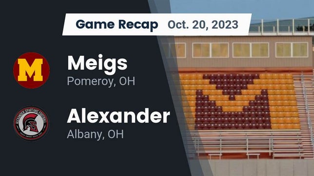Watch this highlight video of the Meigs (Pomeroy, OH) football team in its game Recap: Meigs  vs. Alexander  2023 on Oct 20, 2023