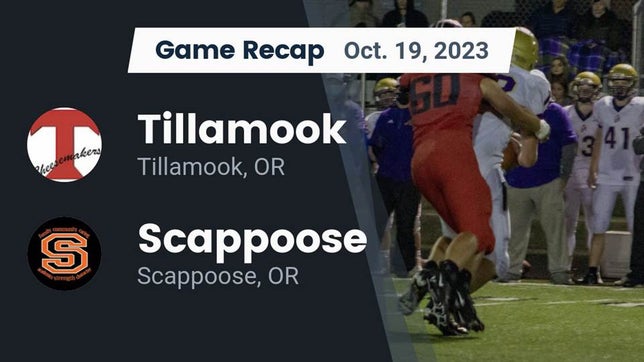 Watch this highlight video of the Tillamook (OR) football team in its game Recap: Tillamook  vs. Scappoose  2023 on Oct 19, 2023