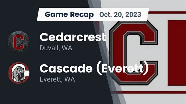 Watch this highlight video of the Cedarcrest (Duvall, WA) football team in its game Recap: Cedarcrest  vs. Cascade  (Everett) 2023 on Oct 20, 2023