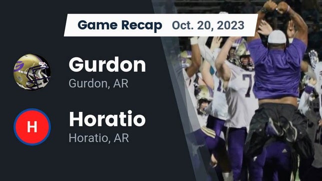 Watch this highlight video of the Gurdon (AR) football team in its game Recap: Gurdon  vs. Horatio  2023 on Oct 20, 2023