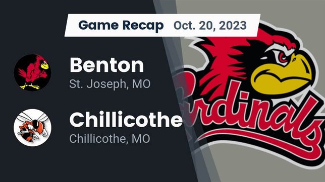 Watch this highlight video of the Benton (St. Joseph, MO) football team in its game Recap: Benton  vs. Chillicothe  2023 on Oct 20, 2023