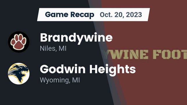 Watch this highlight video of the Brandywine (Niles, MI) football team in its game Recap: Brandywine  vs. Godwin Heights  2023 on Oct 20, 2023