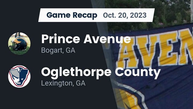 Watch this highlight video of the Prince Avenue Christian (Athens, GA) football team in its game Recap: Prince Avenue  vs. Oglethorpe County  2023 on Oct 20, 2023