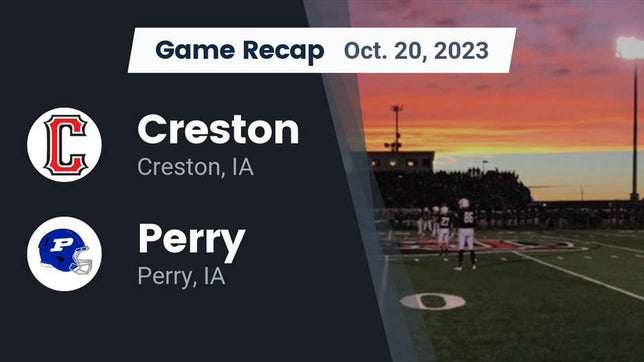 Watch this highlight video of the Creston (IA) football team in its game Recap: Creston  vs. Perry  2023 on Oct 20, 2023