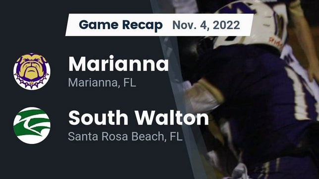 Watch this highlight video of the Marianna (FL) football team in its game Recap: Marianna  vs. South Walton  2022 on Nov 4, 2022