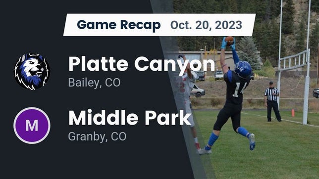 Watch this highlight video of the Platte Canyon (Bailey, CO) football team in its game Recap: Platte Canyon  vs. Middle Park  2023 on Oct 20, 2023