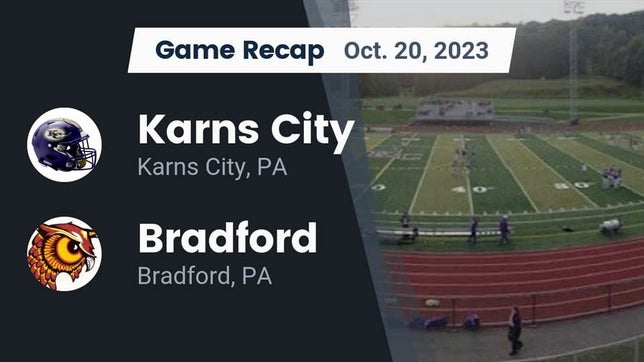 Watch this highlight video of the Karns City (PA) football team in its game Recap: Karns City  vs. Bradford  2023 on Oct 20, 2023