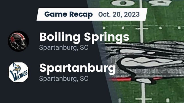 Watch this highlight video of the Boiling Springs (Spartanburg, SC) football team in its game Recap: Boiling Springs  vs. Spartanburg  2023 on Oct 20, 2023