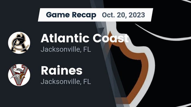 Watch this highlight video of the Atlantic Coast (Jacksonville, FL) football team in its game Recap: Atlantic Coast   vs. Raines  2023 on Oct 20, 2023