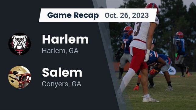 Watch this highlight video of the Harlem (GA) football team in its game Recap: Harlem  vs. Salem  2023 on Oct 26, 2023