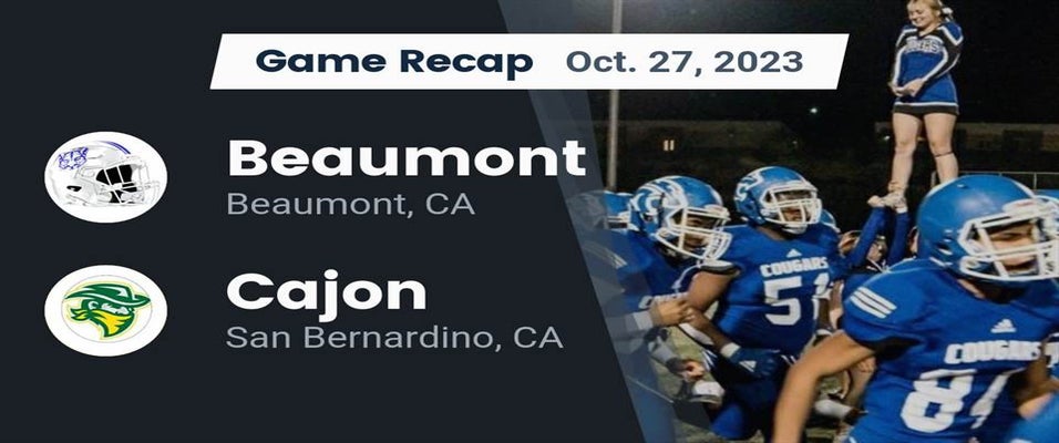 Beaumont vs Cajon Football 10/26/2023