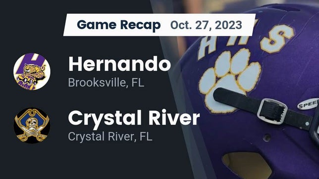 Watch this highlight video of the Hernando (Brooksville, FL) football team in its game Recap: Hernando  vs. Crystal River  2023 on Oct 26, 2023